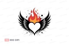 Fiery Heart Wings fire flame Product Image 1