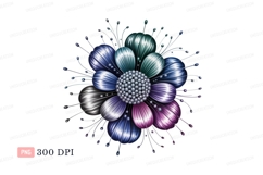 Metallic Petal Flower With Pearl Center petals Product Image 1