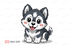 Cute husky puppy happy animal Product Image 1