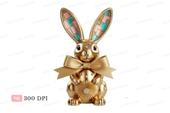 Golden bunny with bow and jewel ornate Product Image 1