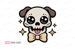 Dog skull bowtie stars black Product Image 1