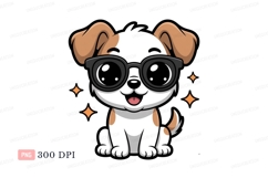Cool puppy wearing sunglasses cute Product Image 1