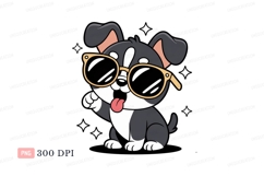 Cute dog wearing sunglasses puppy cool Product Image 1