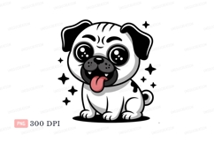 Black french bulldog with tongue out white Product Image 1