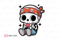 Cartoon skull bandana tongue out image Product Image 1