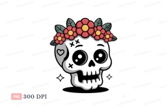 Skull flower crown heart image Product Image 1