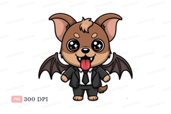 Cute bat dog in suit wings Product Image 1