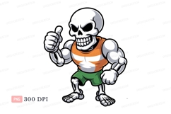 Muscular skeleton giving thumbs up orange Product Image 1