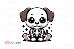 Brown eared skeleton puppy pink black Product Image 1