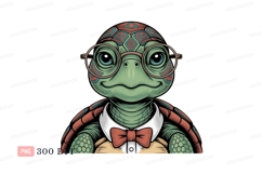 Turtle wearing glasses and bow tie reptile animal Product Image 1