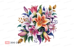 Vibrant Lily Bouquet Arrangement lilies floral Product Image 1