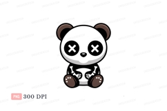 Black bear cartoon brown white Product Image 1