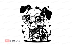 Dog wearing glasses and bandana canine Product Image 1