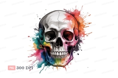 Colorful skull with paint splashes abstract Product Image 1