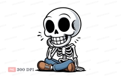 Cartoon skeleton sitting cross legged image Product Image 1