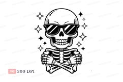White skeleton horns crossed bones skull Product Image 1