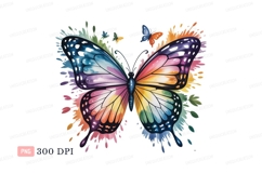 Colorful butterfly with paint splatters insect wings Product Image 1