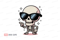 Cool skeleton pointing with sunglasses bone Product Image 1