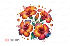 Vibrant hibiscus flowers with water droplets tropical Product Image 1