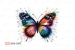Colorful butterfly ink splash paint Product Image 1
