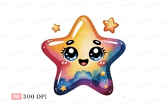 Cute smiling star with colorful cosmic body image Product Image 1