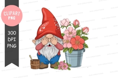 Baby elephant with blue eyes and brown hair cute cartoon Product Image 1