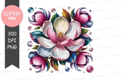 Pastel lotus flower with liquid splashes pink blue Product Image 1