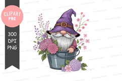 Rhino wearing witch hat and cape with pumpkins halloween Product Image 1