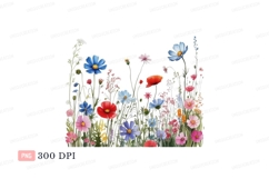 Colorful Wildflowers Meadow Border floral nature Product Image 1