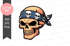 Skull bandana menacing white blue Product Image 1