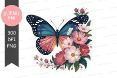 Butterfly floral arrangement flowers pink Product Image 1