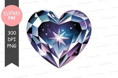 Heart shaped faceted gem with starry sky diamond crystal Product Image 1