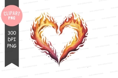 Fiery Heart Shape fire flame Product Image 1