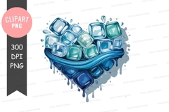 Blue ice cubes heart shape teal Product Image 1