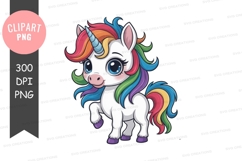 Cute unicorn with rainbow mane and tail image Product Image 1