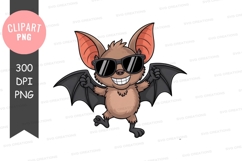 Cool bat wearing sunglasses cute cartoon Product Image 1