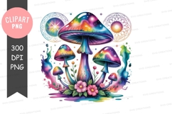 Psychedelic mushrooms with cosmic mandalas colorful Product Image 1