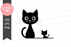 Feline silhouette with whiskers animal Product Image 1