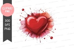 Red heart splash paint splatter Product Image 1