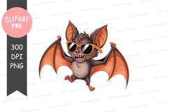 Cool bat wearing sunglasses orange brown Product Image 1