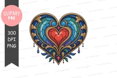 Ornate Heart Stained Glass decorative Product Image 1