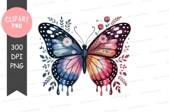Colorful butterfly with flowers and leaves nature Product Image 1