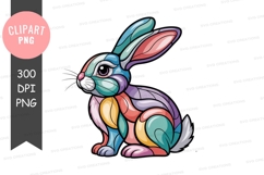 Colorful mosaic rabbit animal Product Image 1