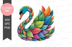 Colorful swan made of leaves nature Product Image 1