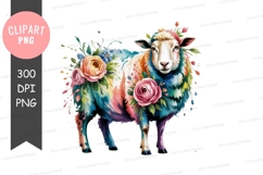 Colorful sheep adorned with flowers roses floral Product Image 1
