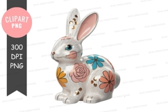 Happy ghost floating surrounded by bubbles cute white Product Image 1