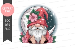 Gnome moon hibiscus floral pink Product Image 1