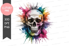 Colorful skull splash paint abstract Product Image 1