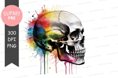 Colorful skull abstract paint splatter image Product Image 1
