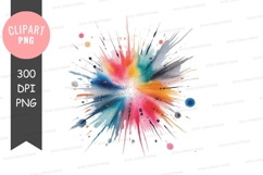 Colorful paint explosion abstract black blue Product Image 1